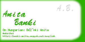 anita banki business card